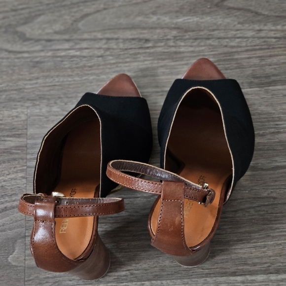 Rebecca Minkoff Ragini Black Gold Open-Toe Heels, Size 9 - Picture 7 of 11